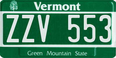 VT license plate ZZV553