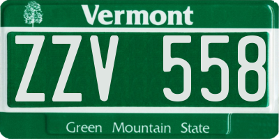 VT license plate ZZV558
