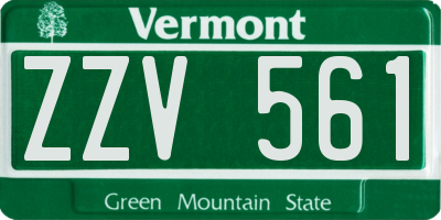 VT license plate ZZV561