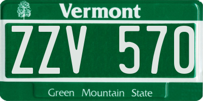 VT license plate ZZV570