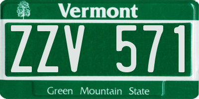 VT license plate ZZV571