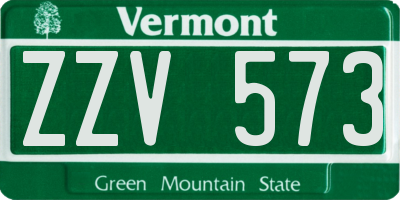 VT license plate ZZV573