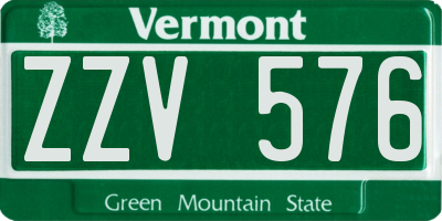 VT license plate ZZV576