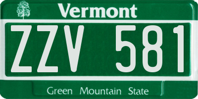 VT license plate ZZV581