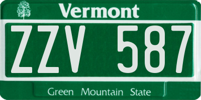 VT license plate ZZV587