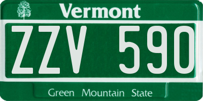 VT license plate ZZV590