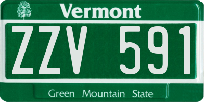 VT license plate ZZV591