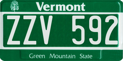 VT license plate ZZV592