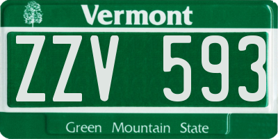 VT license plate ZZV593
