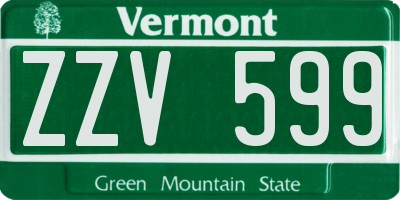 VT license plate ZZV599
