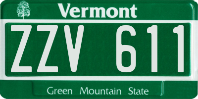 VT license plate ZZV611