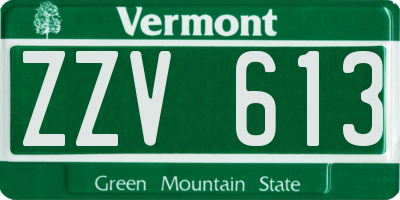 VT license plate ZZV613