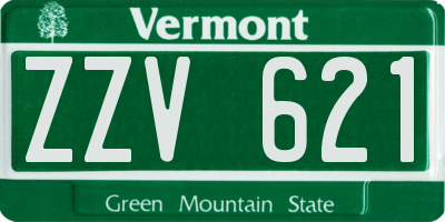 VT license plate ZZV621