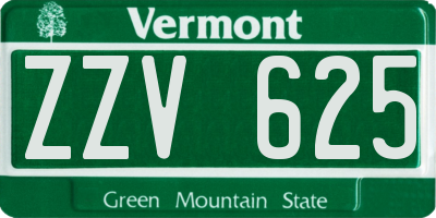VT license plate ZZV625