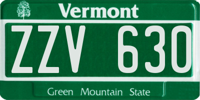 VT license plate ZZV630