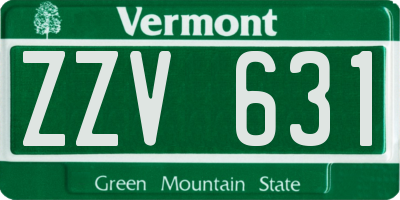 VT license plate ZZV631