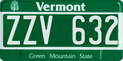 VT license plate ZZV632