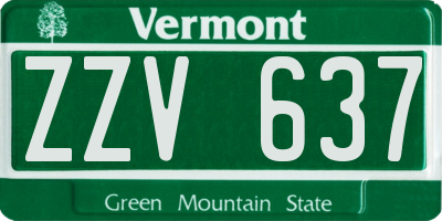 VT license plate ZZV637
