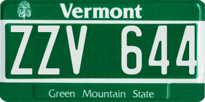 VT license plate ZZV644