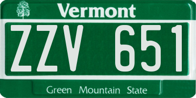 VT license plate ZZV651