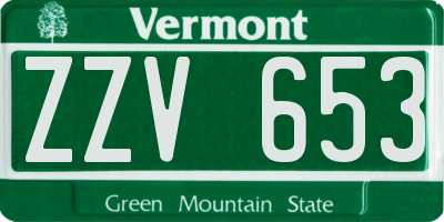 VT license plate ZZV653