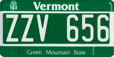 VT license plate ZZV656