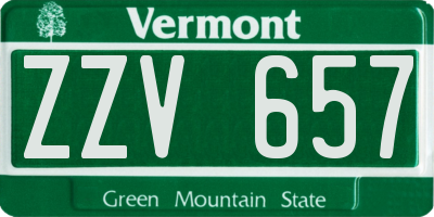VT license plate ZZV657