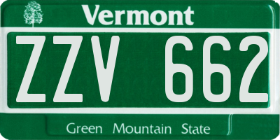 VT license plate ZZV662