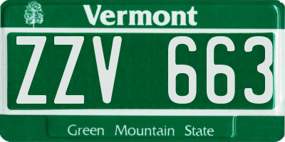 VT license plate ZZV663