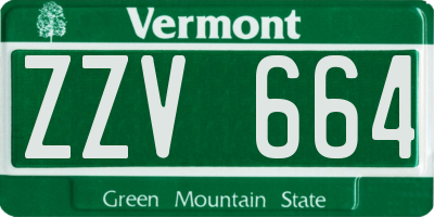 VT license plate ZZV664
