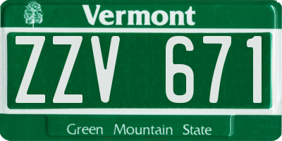 VT license plate ZZV671