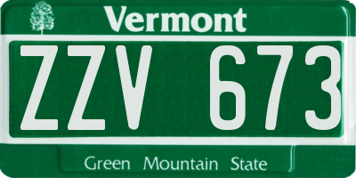 VT license plate ZZV673