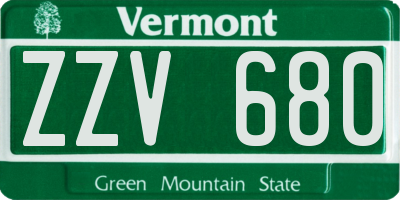 VT license plate ZZV680