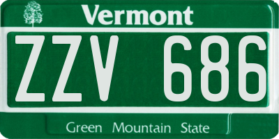 VT license plate ZZV686