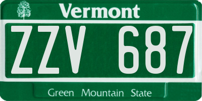 VT license plate ZZV687