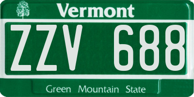 VT license plate ZZV688
