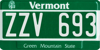 VT license plate ZZV693
