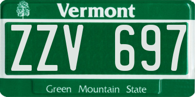 VT license plate ZZV697