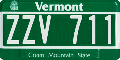 VT license plate ZZV711