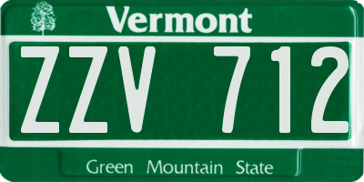 VT license plate ZZV712