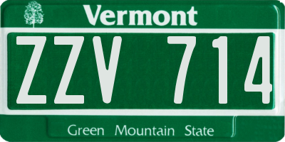 VT license plate ZZV714