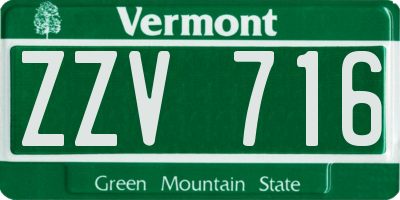 VT license plate ZZV716
