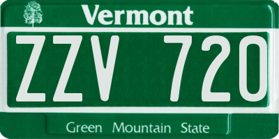 VT license plate ZZV720