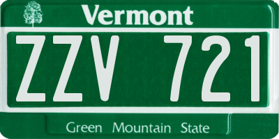VT license plate ZZV721