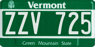 VT license plate ZZV725