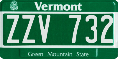 VT license plate ZZV732