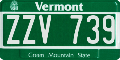 VT license plate ZZV739