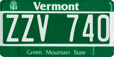 VT license plate ZZV740