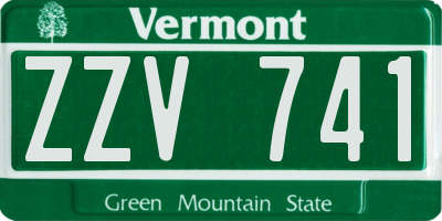VT license plate ZZV741
