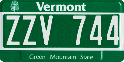 VT license plate ZZV744